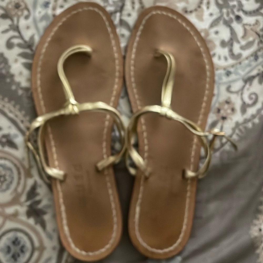 Musa London Gold all leather sandals